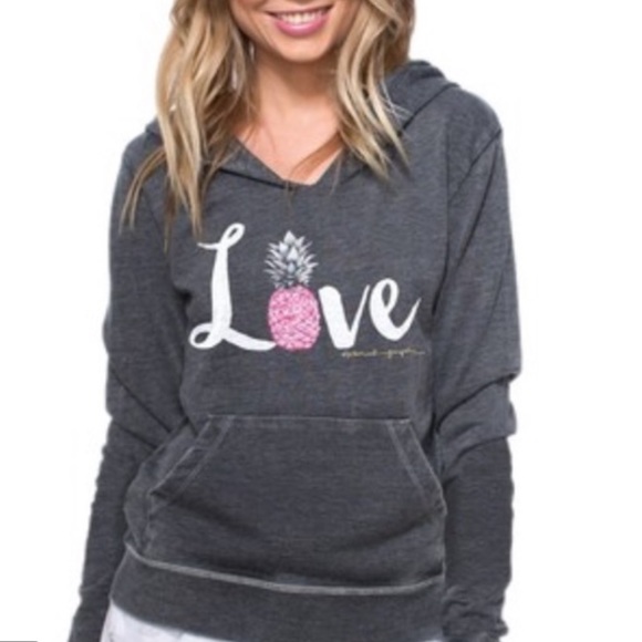 Spiritual Gangster Sweaters - Spiritual Gangster Burnout Pineapple Love Hoodie